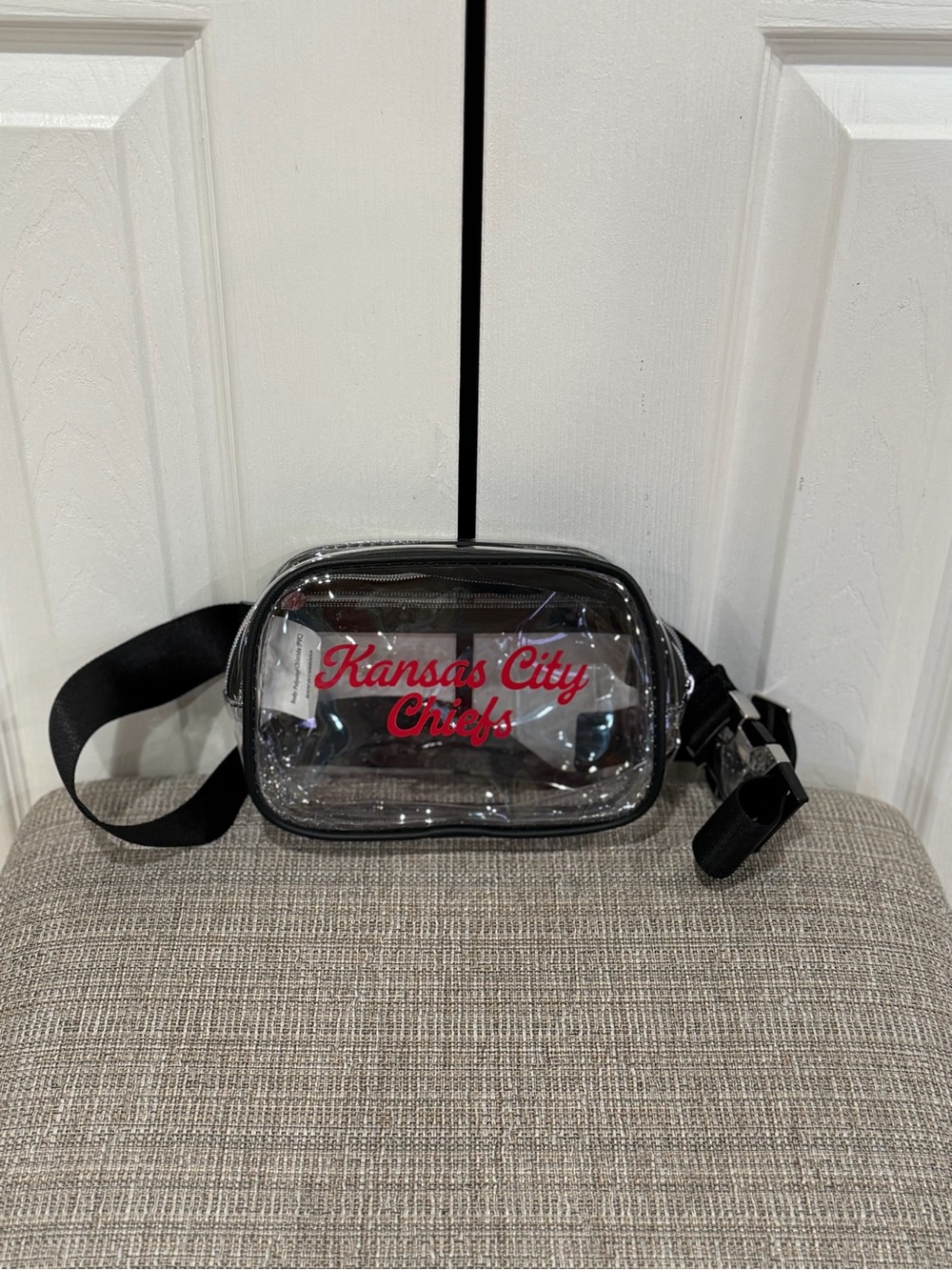 Fanatics Clear Kansas City Chiefs Crossbody Bag with Black Trim and Red Logo
